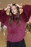 Claudia Shaggy Knit Burgundy